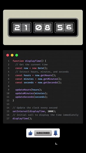Flip clock using HTML, CSS, JS #coding #frontendcourse #js #css #programming #asmr #html #web
