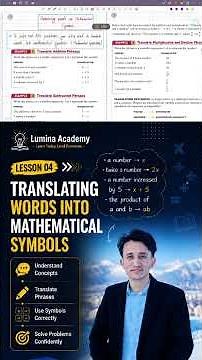 How to Translate Words into Mathematical Symbols | Algebra Made Easy | Lesson 04|