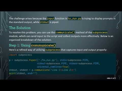 How to Execute a Python Script from Another Script Using subprocess for Full I/O