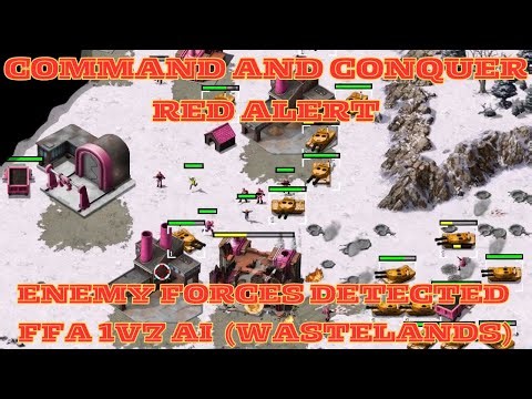 Command And Conquer Red Alert Skirmish FFA 1V7 (Wastelands) RTS Soviet Gameplay PC