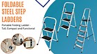 Lightweight Step Ladders 6 Step, Compact Aluminium, Portable Tall Folding Ladder  | eBay UK