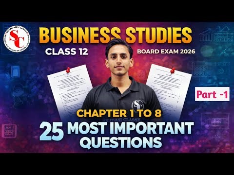 TOP 25 MOST IMPORTANT QUESTIONS | PART -1 | CHAPTER 1-8 | CLASS 12TH | BUSINESS STUDIES | 2026