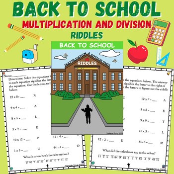 Back to School | Multiplication & Division Facts Riddles | 3rd/4th Grade Math