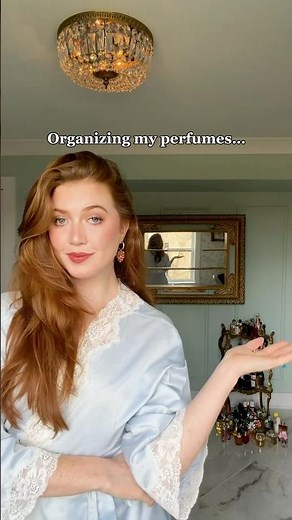 Organizing my perfume collection for spring 💐 Love these fragrances and mirror shelf display!