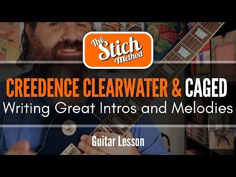 CAGED CHORD SYSTEM LESSON#3 CAGED Melodies with Creedence Clearwater Revival. CCR GUITAR LESSON