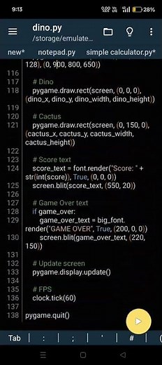 dino running game in mobile #viral