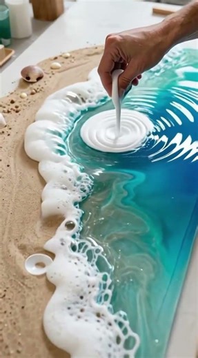 I Turned Sand into a $5,000 Ocean Epoxy Resin Table 🌊🤯