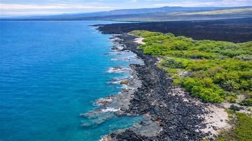 A lava sand beach on Hawaii’s Big Island