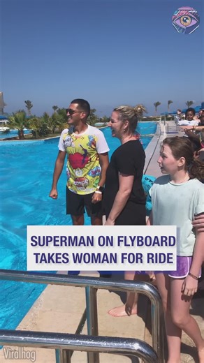 Superman on flyboard takes woman for ride | 5-Minute Crafts GIRLY