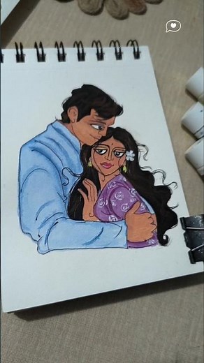 Romantic Couple Painting 💕 | Step by Step Mini Sketchbook Art | episode 1 | The Glowing Rainbow