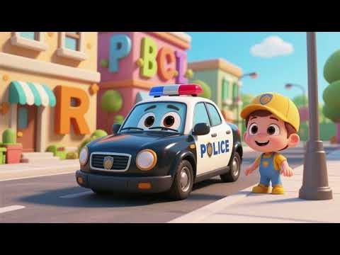 Police Car Letters Song 🚓🔤 | Learn ABC & Phonics | Nursery Rhymes for Kids