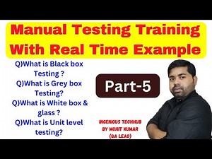 What is Black box Testing|Grey box Testing |White box & glass|Unit level testing | Part-5