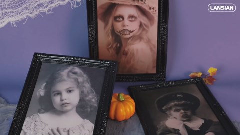 Halloween Decorations Indoor Scary Wall Decor, 6Pack 3D Changing Face Moving Picture Frames Portrait, Gothic Horror Poster Castle Haunted House Mansion Decor Decoration Party Supplies