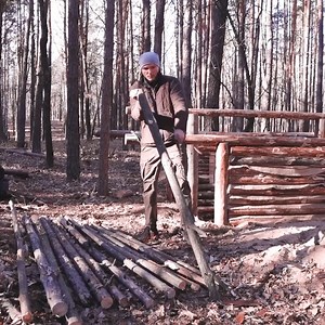 Building bushcraft survival shelter, 4 days of solitude and silence (making walls, windows and roof). | Adventures Bushcraft