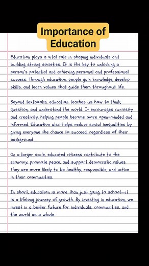 Importance of education- Essay writing #essay #essaywriting #importanceofeducation | English Class