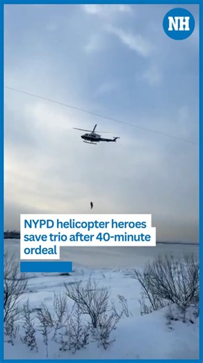 NYPD Aviation and Emergency Services Units, alongside FDNY, responded swiftly to 911 calls; scuba divers reached the struggling victims, who had been submerged up to 40 minutes in 36 degree fahrenhite water, and hoisted them via ropes from a hovering helicopter onto stable ice before hospital transport. All three survived in stable condition at Mount Sinai South Nassau and St. John's Episcopal Hospitals, with witnesses noting prior warnings ignored. [NYPD Queens rescue, Scuba Divers Rescue Queen