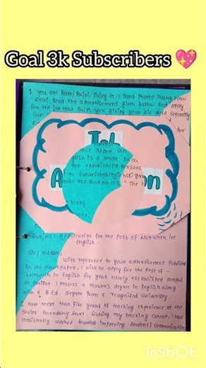 Job Application for Class 12✨💕#youtubeshorts#viralshorts#jobapplication#yt#cbse#englishgrammmar#doe