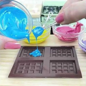 Miniature LEGO Cake 🎂 Made with Colorful Chocolate Blocks | Tiny Cooking