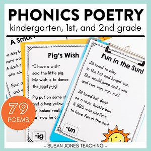Decodable Phonics Poems for Grades K-2 - Susan Jones Teaching