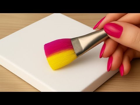 Painting a Beautiful Yellow Lilly Flower/Easy Acrylic Painting For Beginners