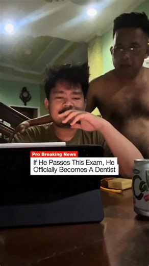 Reginald K. Parker on Instagram: "A FEEL GOOD MOMENT! A man in the Philippines is seen at home checking his Dentist Licensure Exam results on his laptop, one of the most difficult professional exams to pass. His father stands beside him as he waits nervously. After tense moments, the result shows PASS, officially making him a licensed dentist."