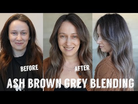 Ash Brown Grey Blending with Demi Base | Soft, Natural Grey Hair Transformation