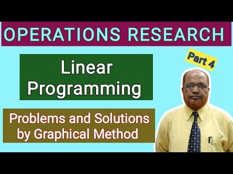 Operations Research I Linear Programming I Problems on Graphical Method I Part 4 I Hasham Ali Khan I