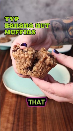 TVP Banana Nut Muffins #veganprotein #veganrecipes #tvp #highproteinrecipes #recipe