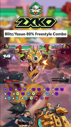 Blitz/Yasuo 80% Freestyle Combo | 2XKO Gameplay #2xko #leagueoflegends #combo #yasuo #blitzcrank