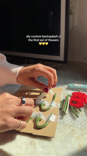 DIY Custom Flower Backsplash: Poppy Mural Tutorial
