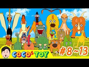 [1hour] Big adventure of 5 little dinosaurs #8-13ㅣcartoon version, dinosaurs storiesㅣCoCosToy