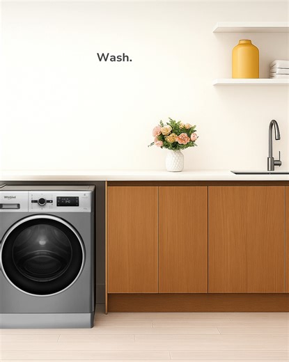 Wash. Dry. Done. With our Whirlpool washer dryer, laundry is one...