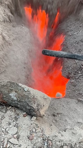 The heat from this brick kiln is unbelievable! 🔥BrickKiln #IntenseHeat #MustSee