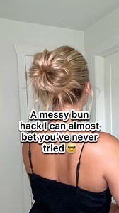 1.1M views · 5K reactions | How cool is this messy bun hack? Perfect for my long hair girlies! #messybun #messybuntutorial #easyhairstyles #hairhacks | Lainey Ostrom | Facebook