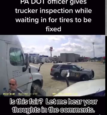 DOT demands inspection from a man in line to fix the issue they're inspecting. What would you do? 🎥 diesel_vagabond #trucking #dot #truckinglife #cdl #cdllife #truckingaround #cdldriver | Truck Warrior