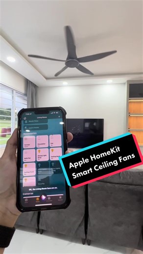 Apple HomeKit enabled Ceiling Fans - see how we used Siri to turn on these ceiling fans in our client’s living room. With native HomeKit integration, these fans have their own Fan tile in the Apple Home app, giving you quick and smart controls wherever you are.The Homesmart.sg smart solution encompasses lights, fans, curtains, locks, and more - giving you whole home smart control with Apple Home, Google Home, or Alexa.#homesmart #design #home #aqara #smartsecurity #smarthome #smartliving