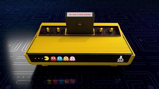 Atari 2600  Pac-Man Edition released at $169 — bright yellow console comes with Pac-Man: Double Feature 2-in-1 game cartridge