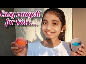 Simple and easy rangoli for kids | rangoli design for beginners| freehand rangoli design |