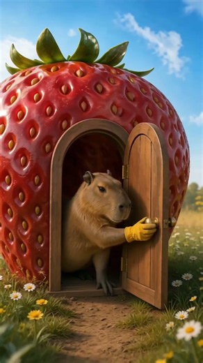 Capybaras Built a Secret Strawberry House! 😍🍓