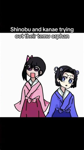 Shinobu and kanae trying out their temu orphan #demonslayer #animeshorts #shorts #anime #kny