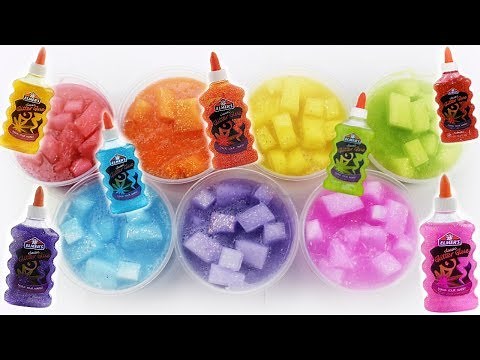 JELLY CUBE SLIME WITH ELMER'S GLITTER GLUE