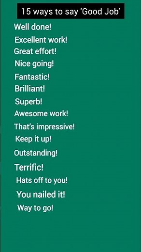 15 Smart Ways to Say "Good Job" in English | Improve your Vocabulary #shortsfeed #ytshorts