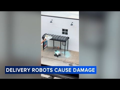 Chicago leaders speak out after delivery robots cause damage at CTA bus shelters