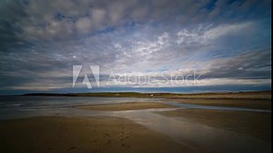 Skaill beach below Skara Brae in Sandwick Orkney 4k time lapse