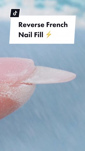 Detailed Reverse French Nail Fill Close-Up