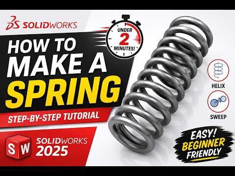 SOLIDWORKS Spring Tutorial for Beginners (Easy Helix Method)