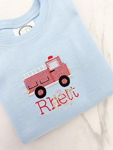Firetruck Cross Stitch Machine Embroidery Design - Etsy