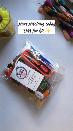 Beginner-friendly embroidery kit Make your first stitch today#embroiderylover#embroiderystitches#diy