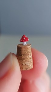 Mushroom 🍄 micro crochet with 0.35mm hook and sewing thread. Pattern is available on Etsy MicroCrochetArt shop link in bio #luciaknit #microcrochetart #microartist #impossible #nanocrochet #crochet #microart #microcrochetart #microcrochet #mushroom #crochetmushroom | LuciaKnit Creative Ideas