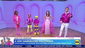 GMA Halloween: Life in Plastic, It's Fantastic! GMA takes on Halloween with the Babriecore trend inspired by the upcoming movie "Barbie"! https://gma.abc/3zrQBZH | Good Morning America